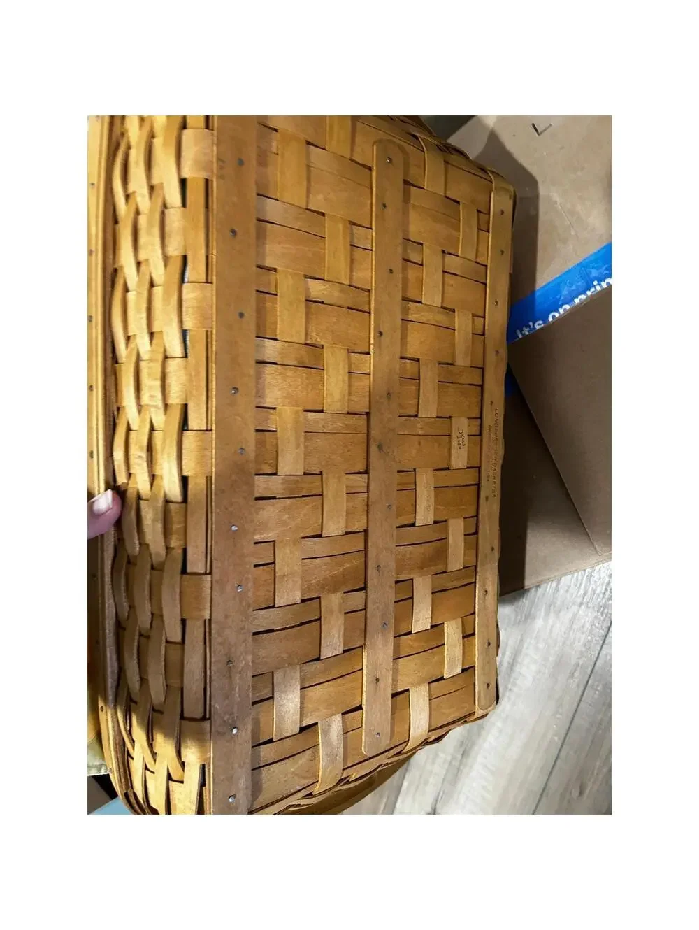 Longaberger Hostess Serve It Up Basket with Protector & Pastel Plaid liner